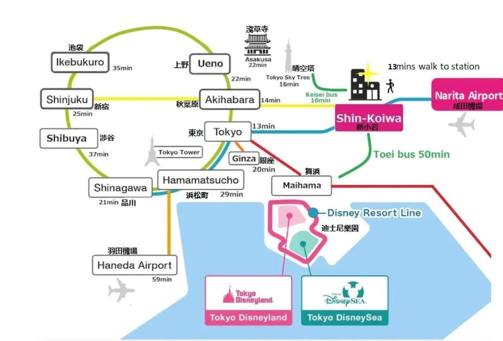 Shinkoiwa House At Jr Line.Easy To Airport&Disney. Tokio Buitenkant foto